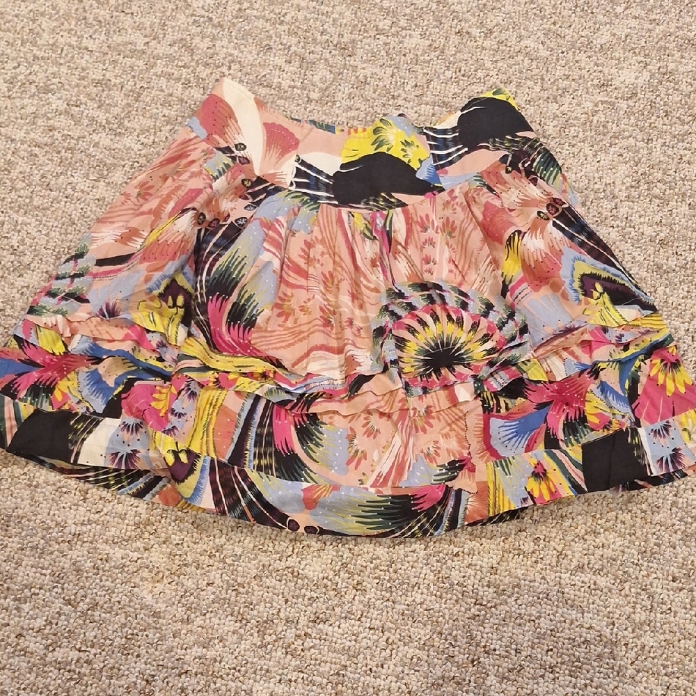 leifsdottir Floral Mini Skirt in Pink, Yellow, Black, Blue with pockets
